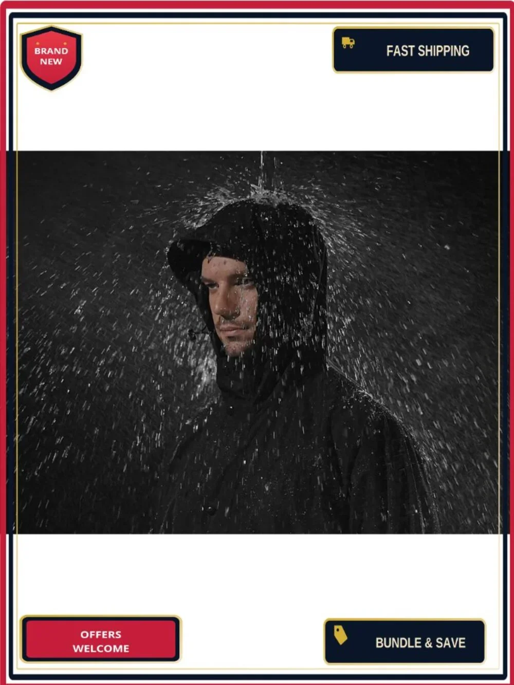 UIQUR Men's Lightweight Packable Waterproof Rain Jacket Windbreaker